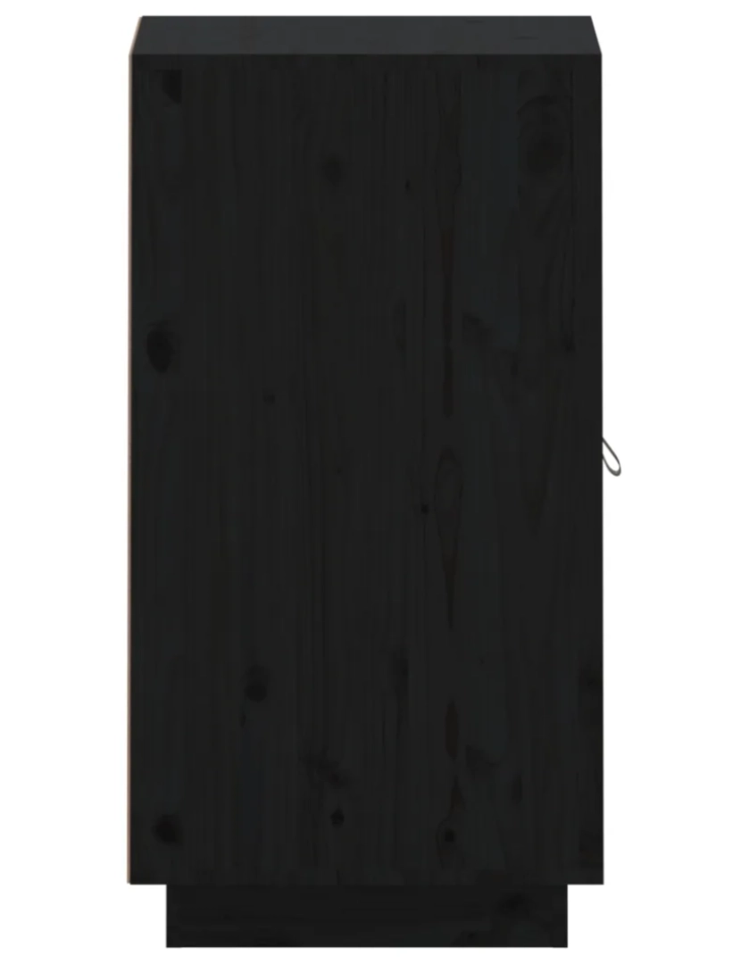 imagem de Aparador，Armário de Armazenamento 34x40x75 cm madeira de pinho maciça preto CFW4061895