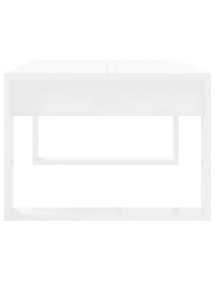 imagem de Mesa de centro，Mesa Auxiliar，Mesa de café 102x50x35 cm derivados madeira branco brilhante CFW8138435