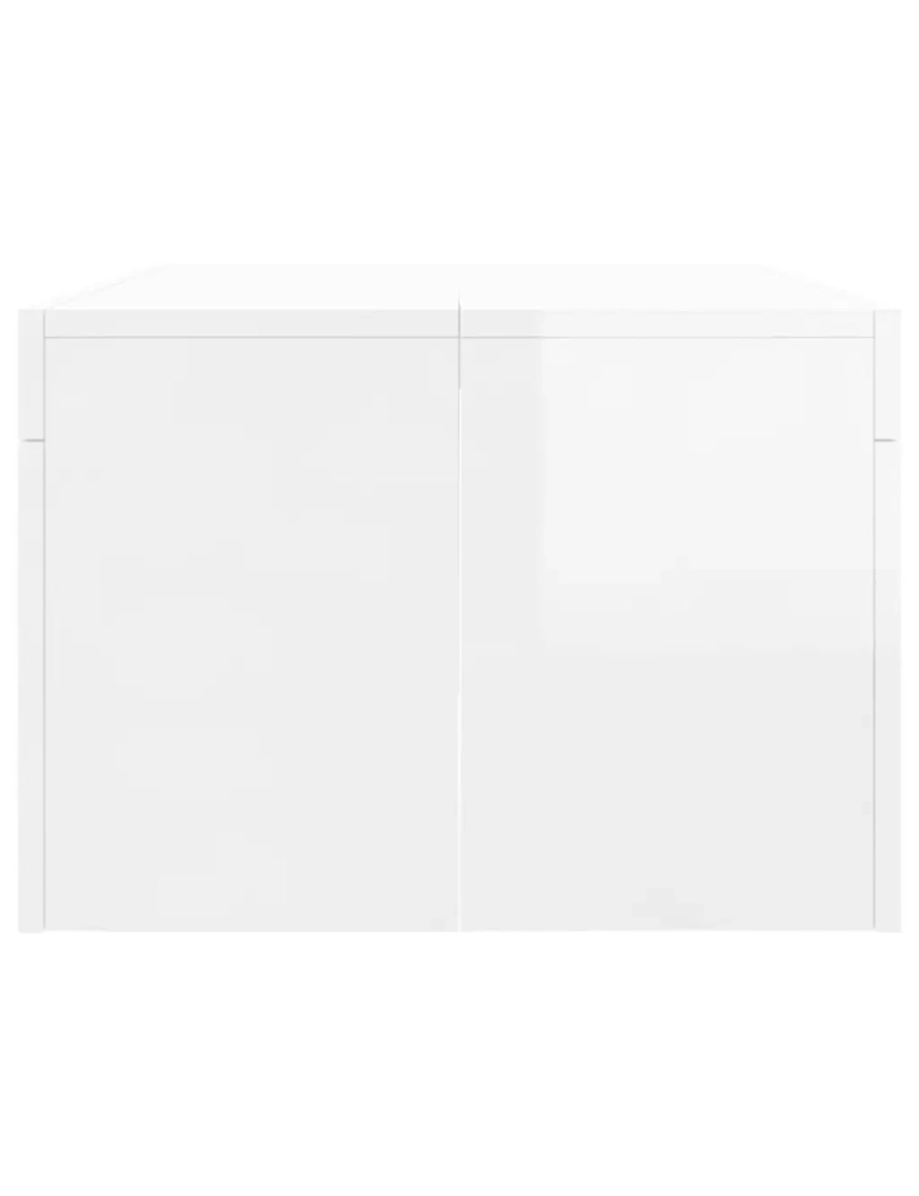 imagem de Mesa de centro，Mesa Auxiliar，Mesa de café 102x50x36 cm madeira processada branco brilhante CFW3397175
