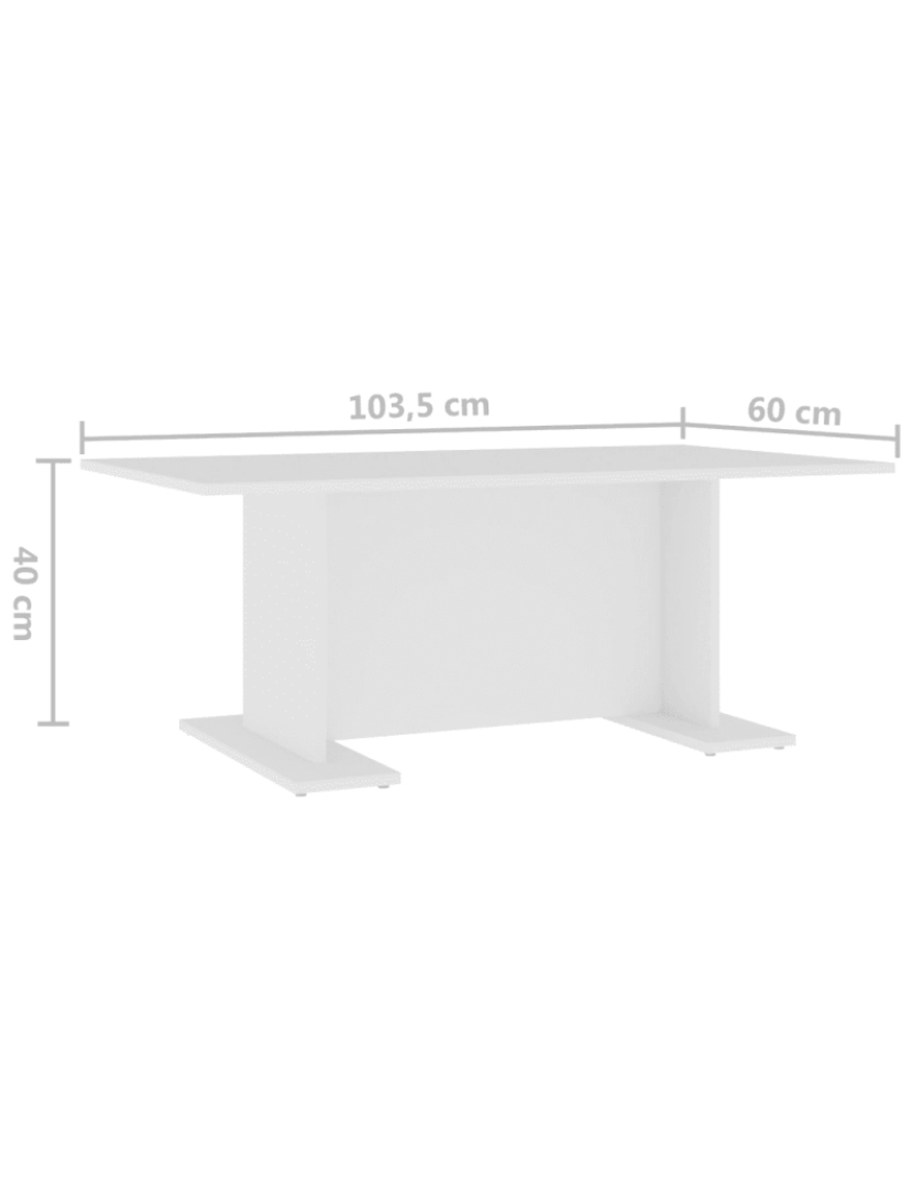 imagem de Mesa de centro，Mesa Auxiliar，Mesa de café 103,5x60x40 cm contraplacado branco CFW3817576