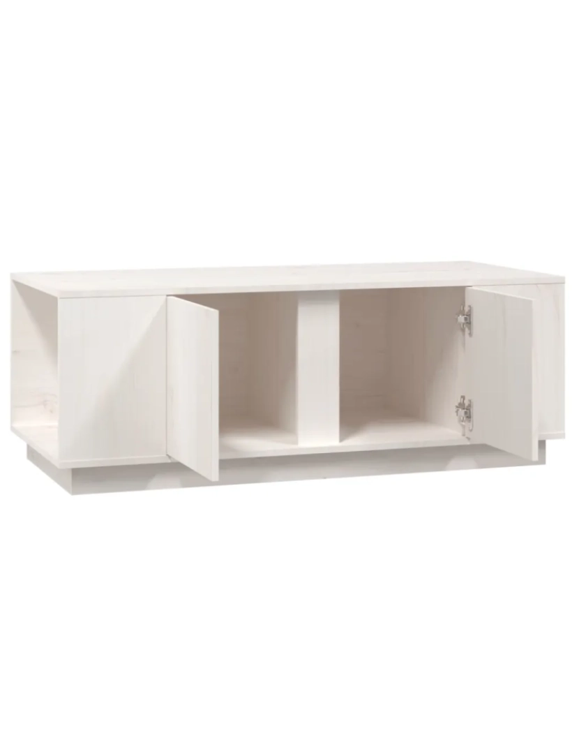 imagem de Mesa de centro，Mesa Auxiliar，Mesa de café 110x50x40 cm pinho maciço branco CFW9046176