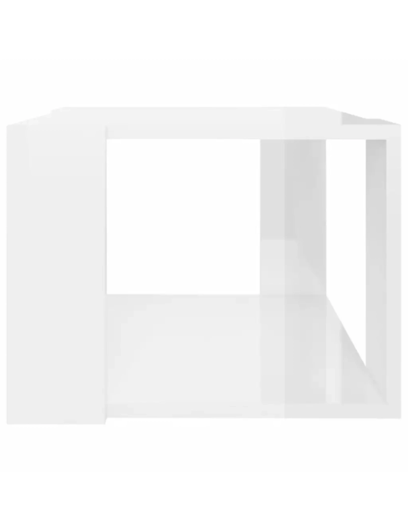 imagem de Mesa de centro，Mesa Auxiliar，Mesa de café 40x40x30 cm madeira processada branco brilhante CFW8485794