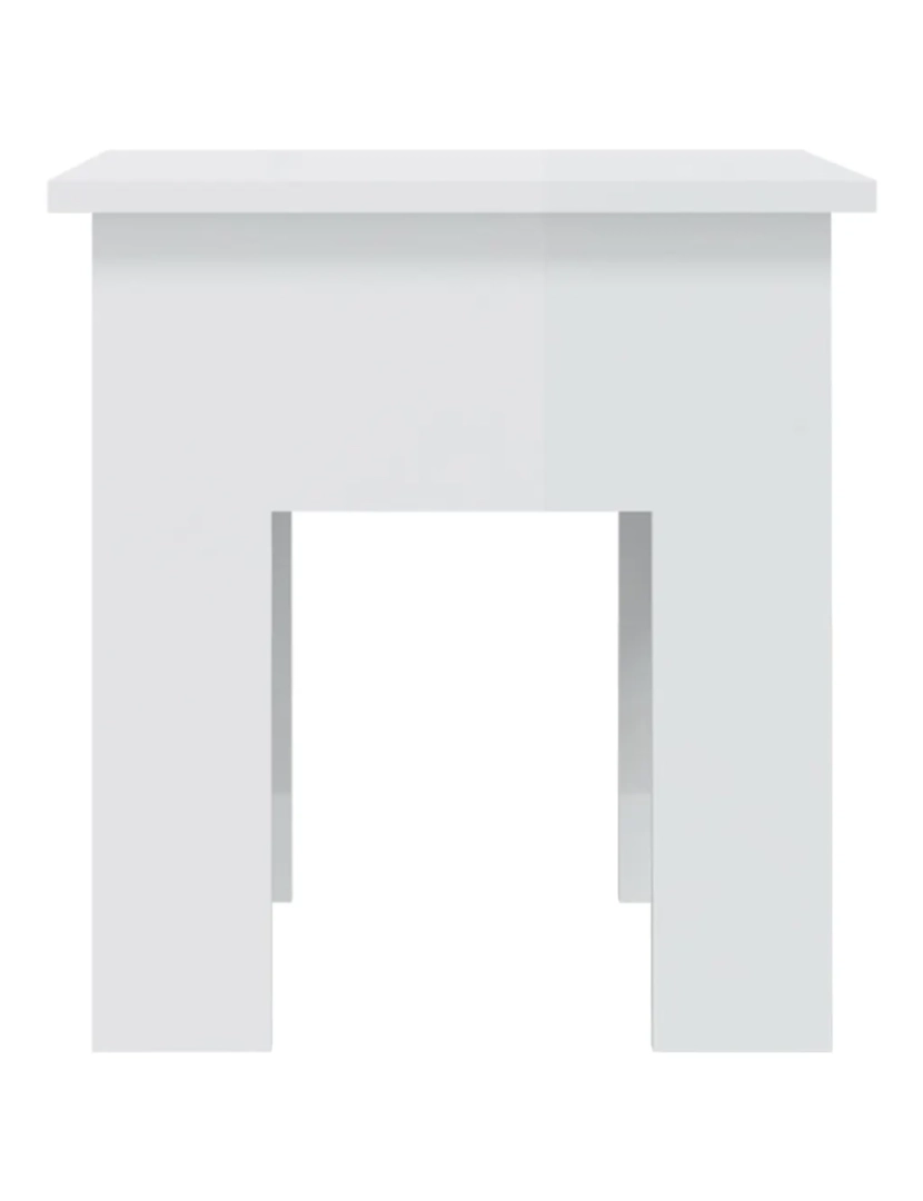 imagem de Mesa de centro，Mesa Auxiliar，Mesa de café 40x40x42 cm aglomerado branco brilhante CFW9619045
