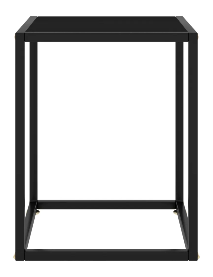 imagem de Mesa de centro，Mesa Auxiliar，Mesa de café 40x40x50 cm preto com vidro preto CFW4685492