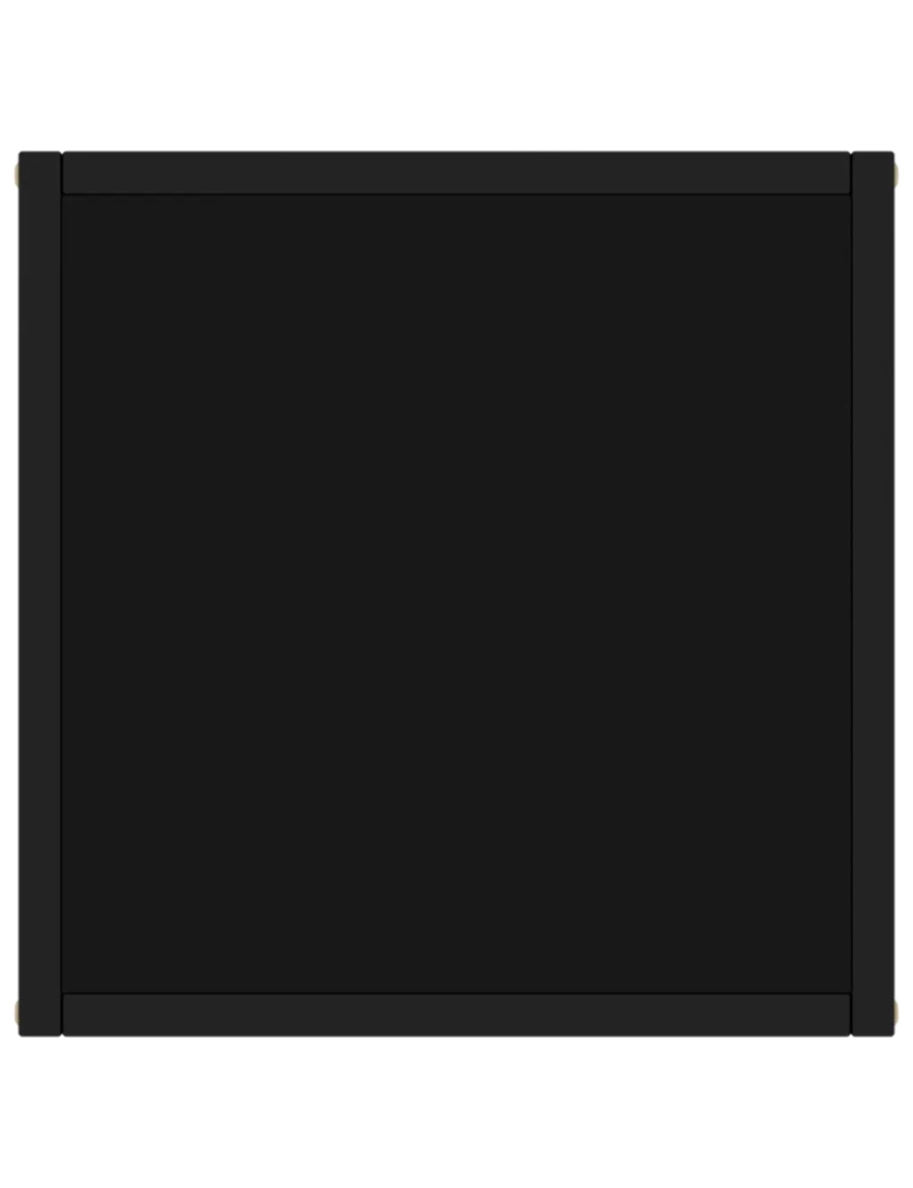 imagem de Mesa de centro，Mesa Auxiliar，Mesa de café 40x40x50 cm preto com vidro preto CFW4685493
