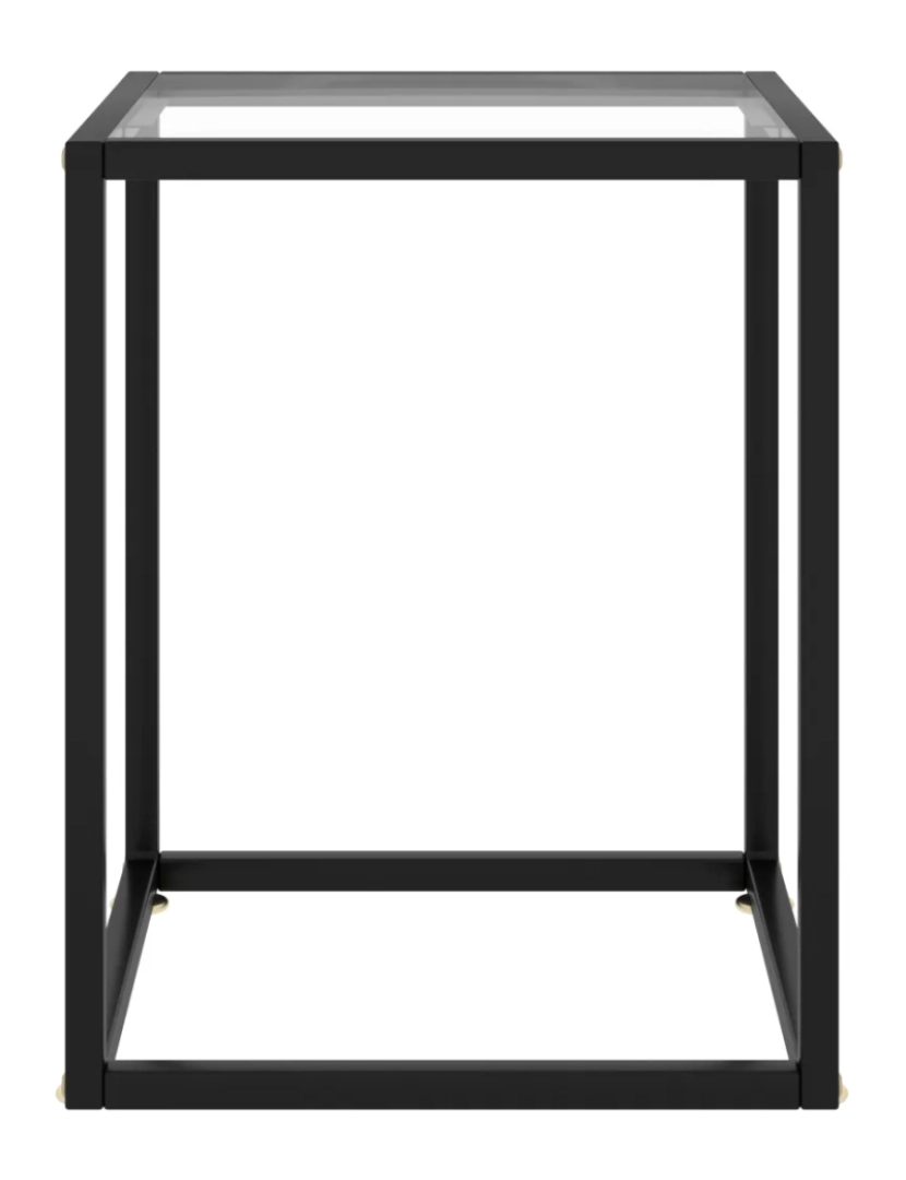 imagem de Mesa de centro，Mesa Auxiliar，Mesa de café 40x40x50 cm preto com vidro temperado CFW7258532