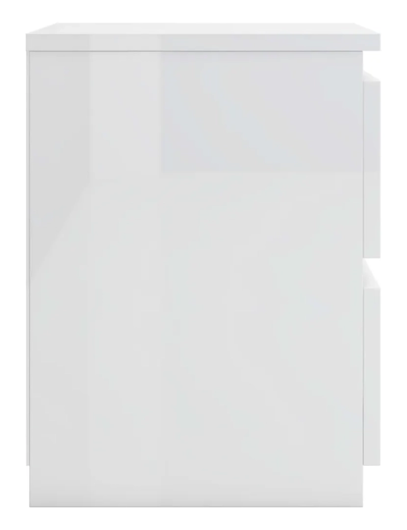 imagem de Mesa de cabeceira | Mesa Auxiliar Moderna | Criado-mudo 30x30x40 cm contraplacado branco brilhante CFW7206255