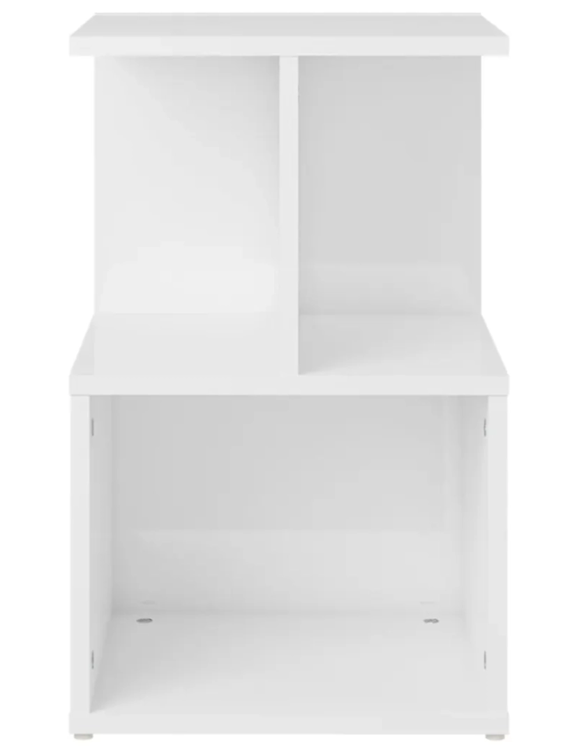 imagem de Mesa de cabeceira | Mesa Auxiliar Moderna | Criado-mudo 35x35x55 cm contraplacado branco brilhante CFW2141184