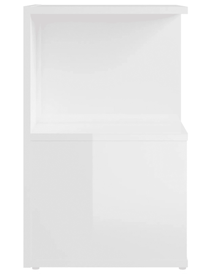 imagem de Mesa de cabeceira | Mesa Auxiliar Moderna | Criado-mudo 35x35x55 cm contraplacado branco brilhante CFW2141185