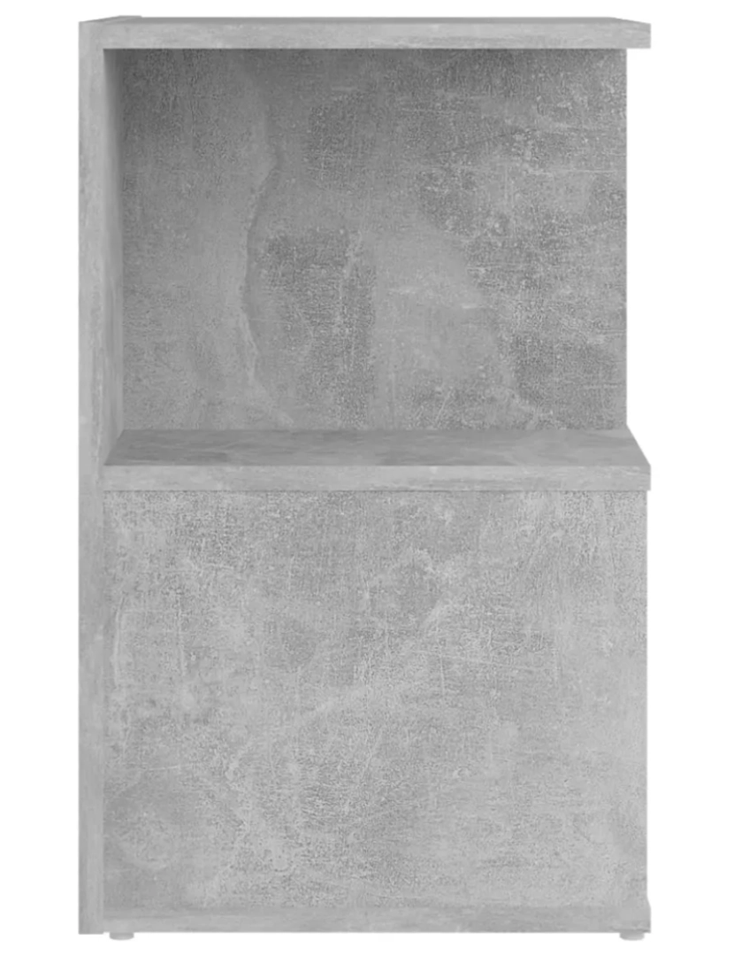 imagem de Mesa de cabeceira | Mesa Auxiliar Moderna | Criado-mudo 35x35x55 cm contraplacado cinzento cimento CFW7379665