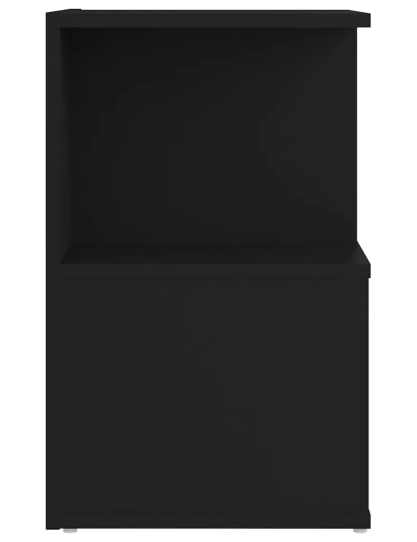 imagem de Mesa de cabeceira | Mesa Auxiliar Moderna | Criado-mudo 35x35x55 cm contraplacado preto CFW1020345