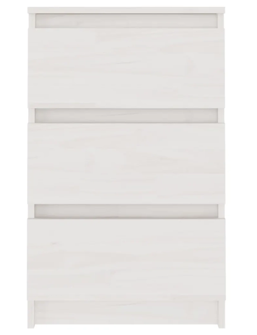 imagem de Mesa de cabeceira | Mesa Auxiliar Moderna | Criado-mudo 40x29,5x64 cm madeira de pinho maciça branco CFW5297574
