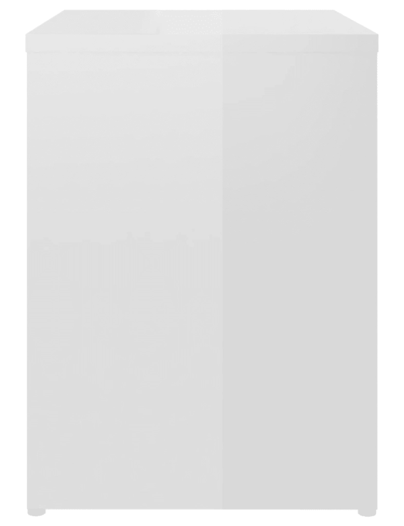 imagem de Mesa de cabeceira | Mesa Auxiliar Moderna | Criado-mudo 40x30x40 cm contraplacado branco brilhante CFW1797344