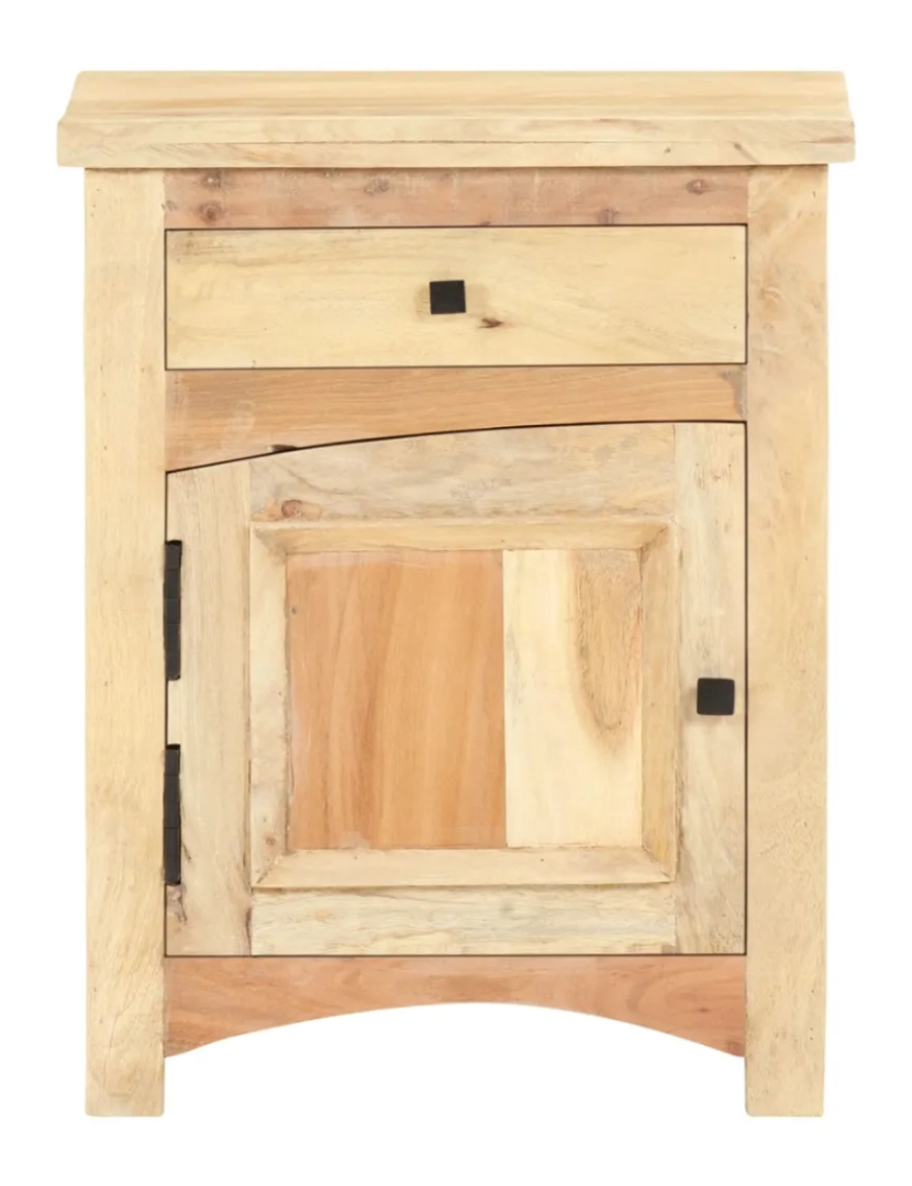 imagem de Mesa de cabeceira | Mesa Auxiliar Moderna | Criado-mudo 40x30x50 cm madeira recuperada maciça CFW2937732