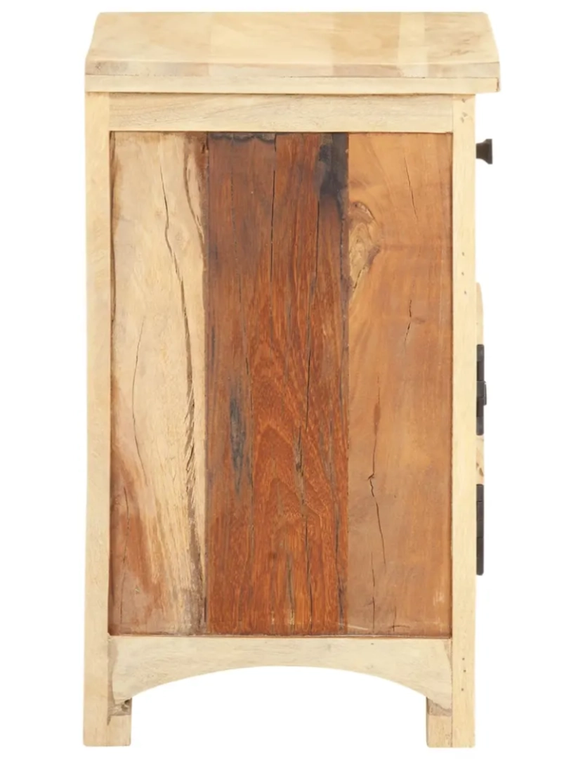 imagem de Mesa de cabeceira | Mesa Auxiliar Moderna | Criado-mudo 40x30x50 cm madeira recuperada maciça CFW2937734