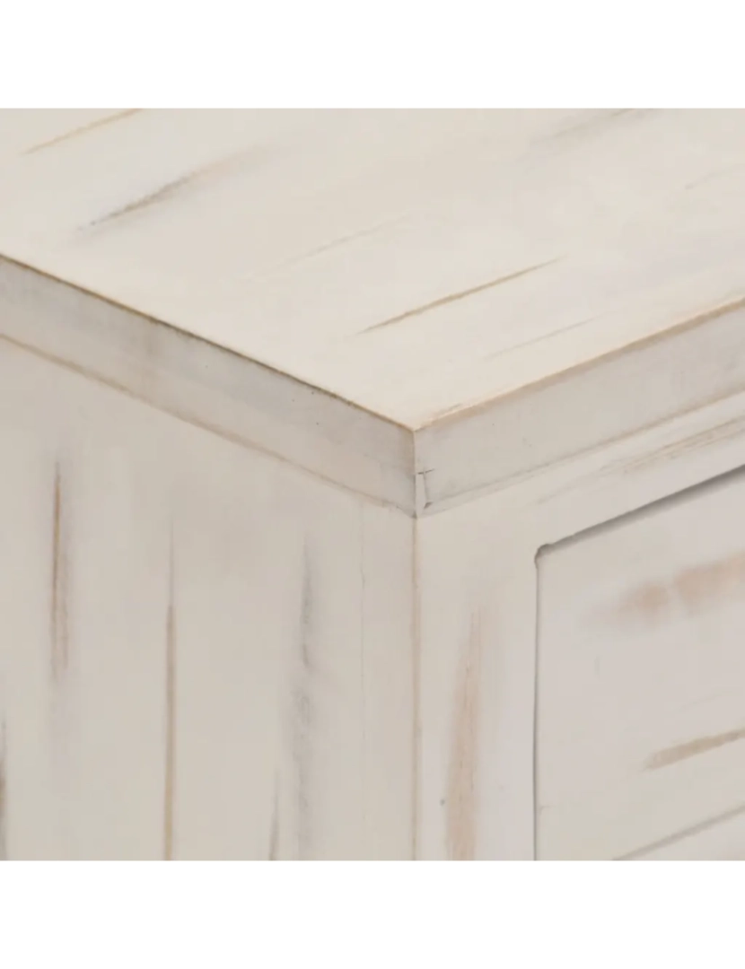 imagem de Mesa de cabeceira | Mesa Auxiliar Moderna | Criado-mudo 40x30x50cm madeira de mangueira maciça branco CFW1749087