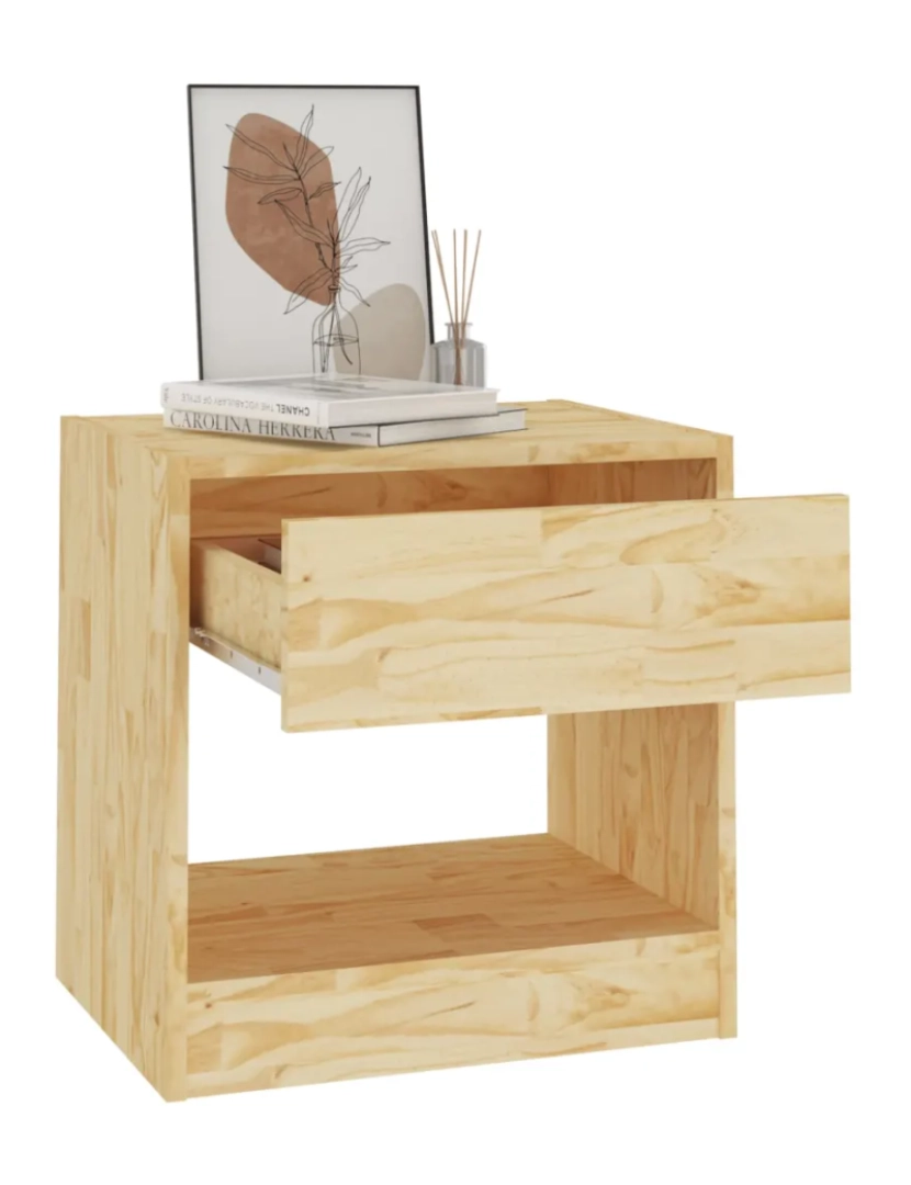 imagem de Mesa de cabeceira | Mesa Auxiliar Moderna | Criado-mudo 40x31x40 cm madeira de pinho maciça CFW2149013