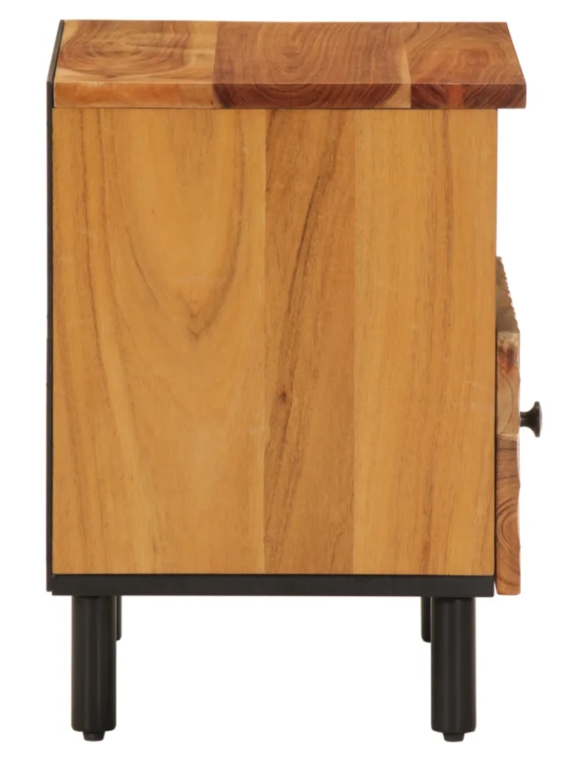 imagem de Mesa de cabeceira | Mesa Auxiliar Moderna | Criado-mudo 40x33x46 cm madeira de acácia maciça CFW1400056