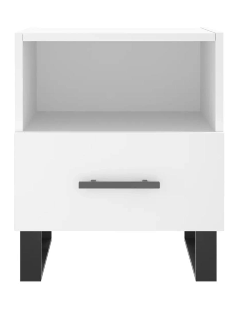 imagem de Mesa de cabeceira | Mesa Auxiliar Moderna | Criado-mudo 40x35x47,5 cm derivados de madeira branco CFW2307704