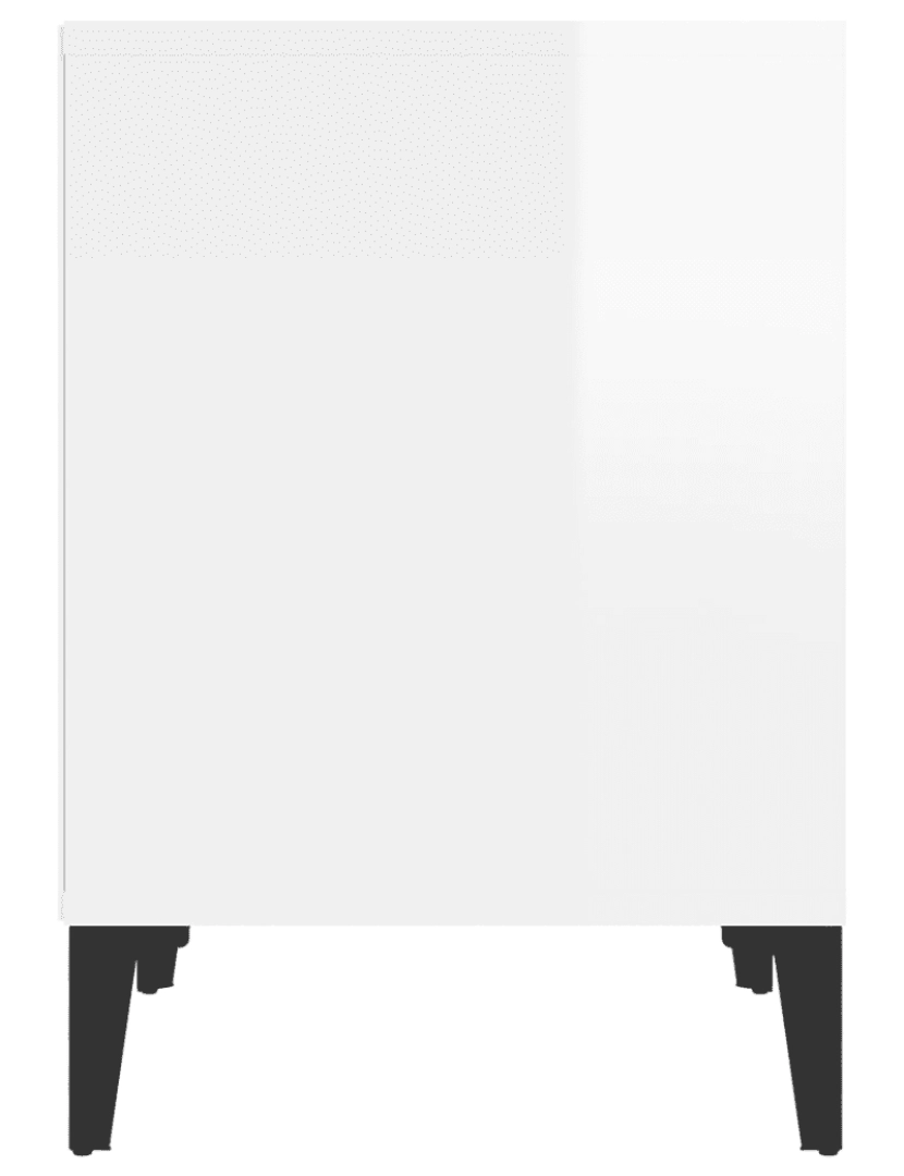 imagem de Mesa de cabeceira | Mesa Auxiliar Moderna | Criado-mudo 40x35x50 cm branco brilhante CFW1503306