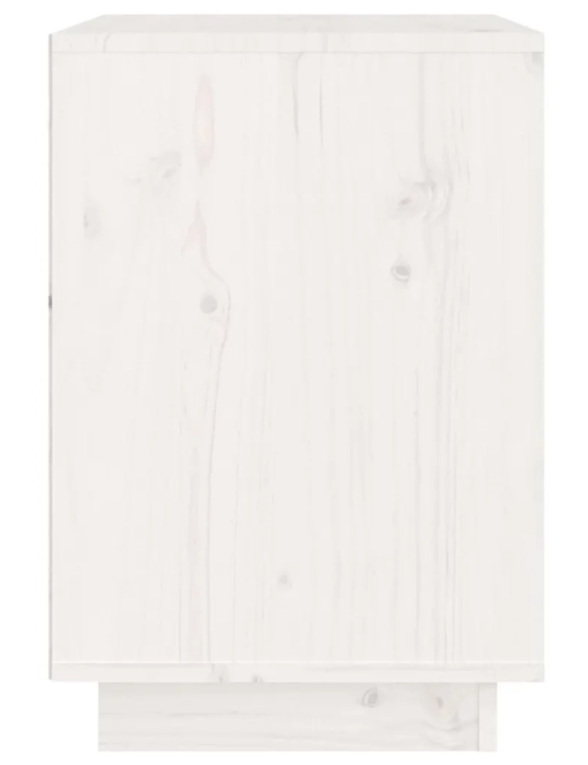 imagem de Mesa de cabeceira | Mesa Auxiliar Moderna | Criado-mudo 40x35x50 cm madeira de pinho maciça branco CFW7795457