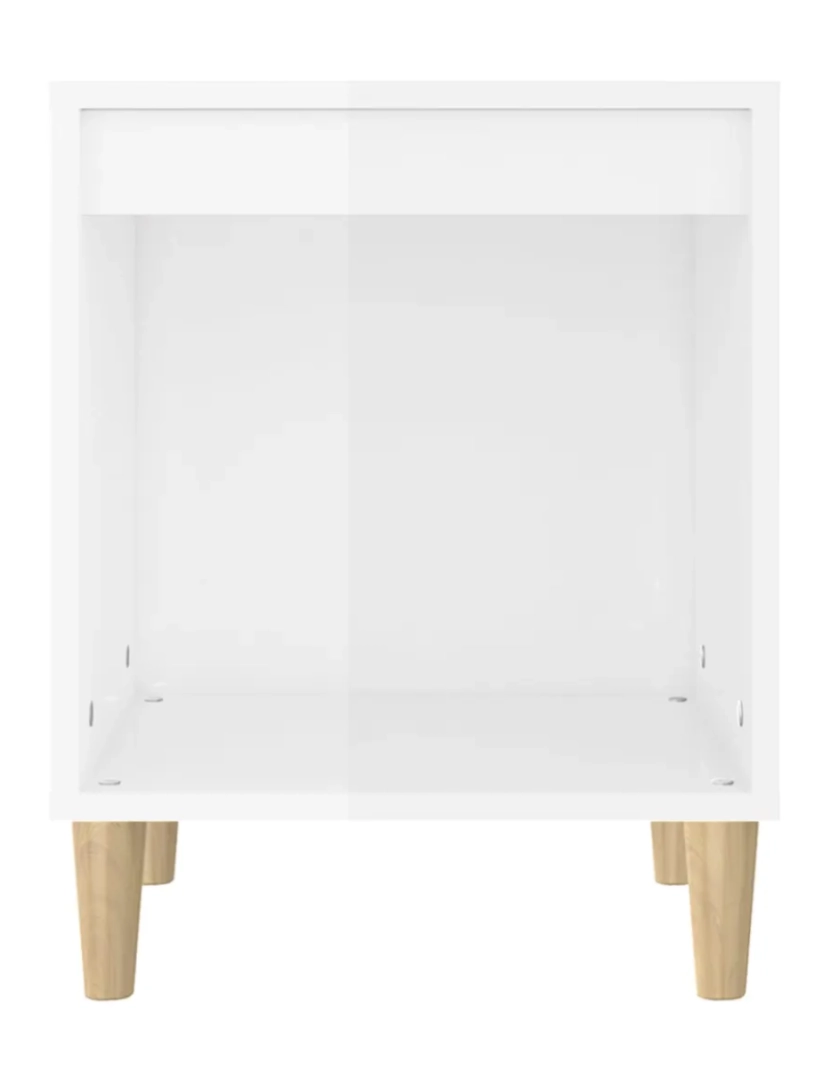 imagem de Mesa de cabeceira | Mesa Auxiliar Moderna | Criado-mudo 40x35x50cm derivados madeira branco brilhante CFW5750715