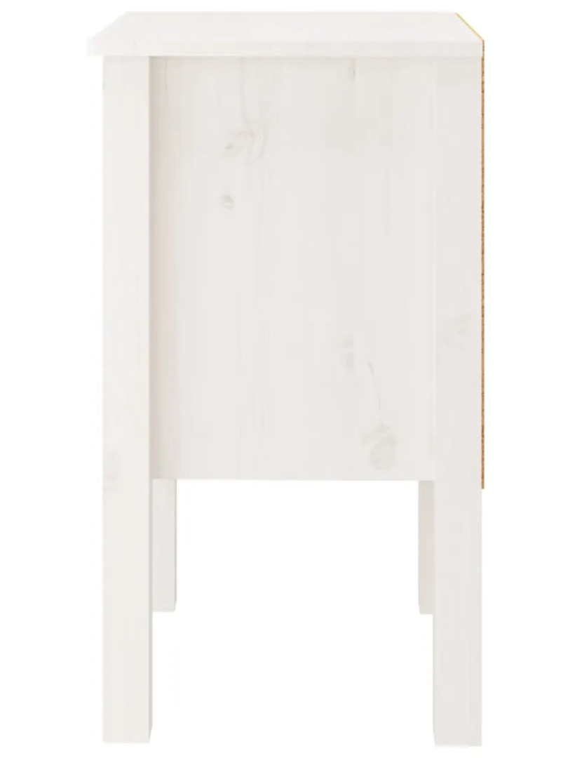 imagem de Mesa de cabeceira | Mesa Auxiliar Moderna | Criado-mudo 40x35x61,5 cm madeira de pinho maciça branco CFW4359516