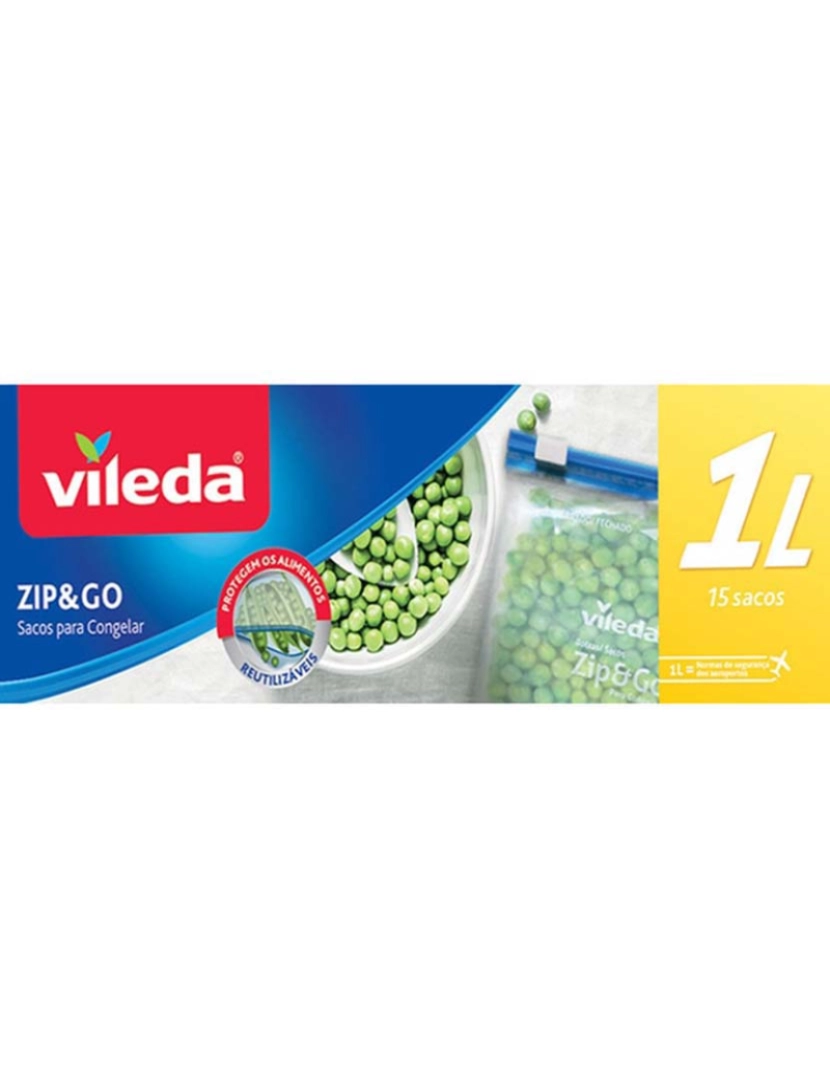 Vileda -  Sacos P/ Congelar Zip & Go 1L (15 Un)