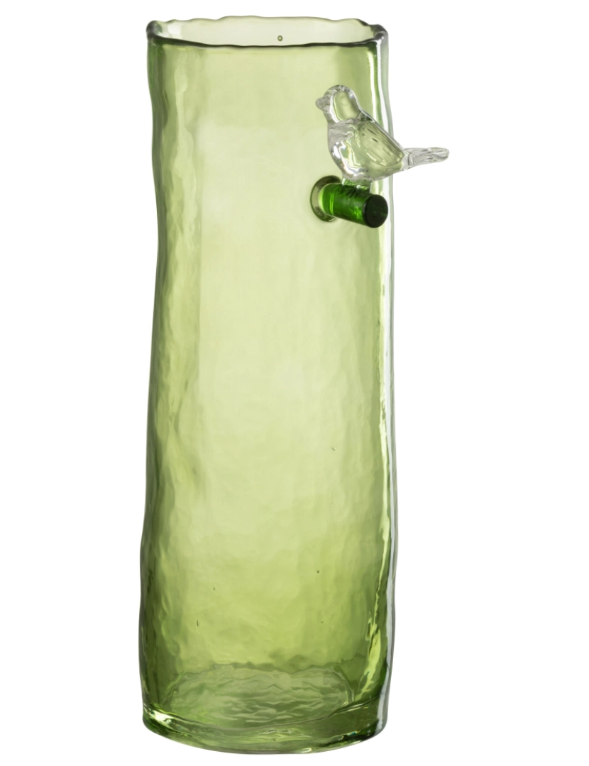J-Line - J-Line Vase Long Bird Glass Verde Pequeno