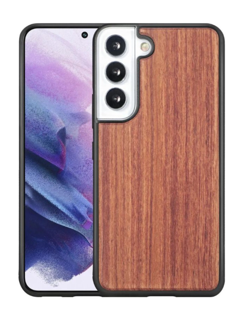 Antiimpacto! - Capa Madeira Jacarandá para Samsung Galaxy S21 Plus