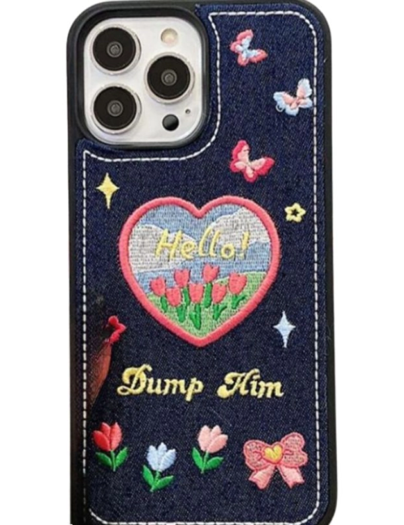 Antiimpacto! - Capa em Ganga Denim para Iphone 12 pro Max Estrelas