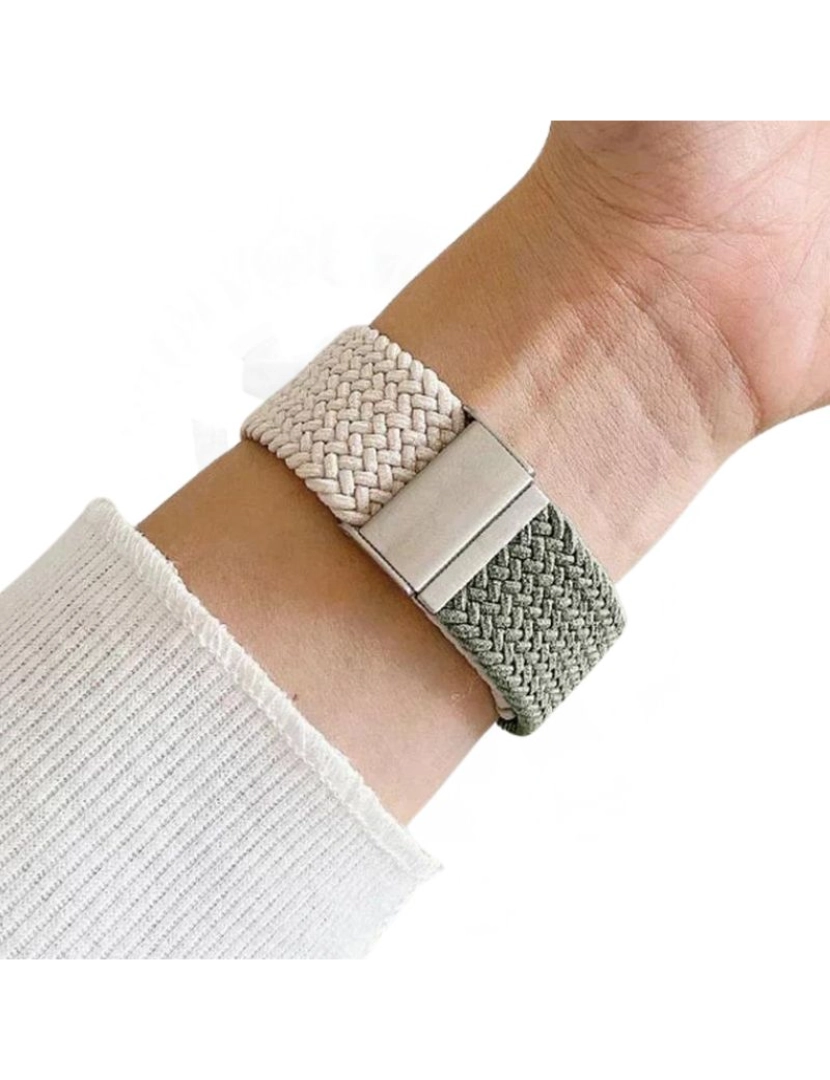 imagem de Pack Capa + bracelete tecido trançado Apple Watch Series 9 41mm Verde e Branco3