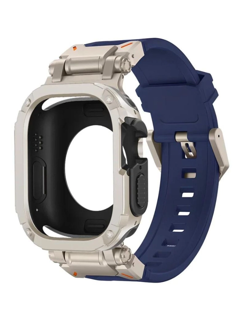 Antiimpacto! - Pack capa 360 + bracelete adventurer Apple Watch SE 44mm Azul e Titânio