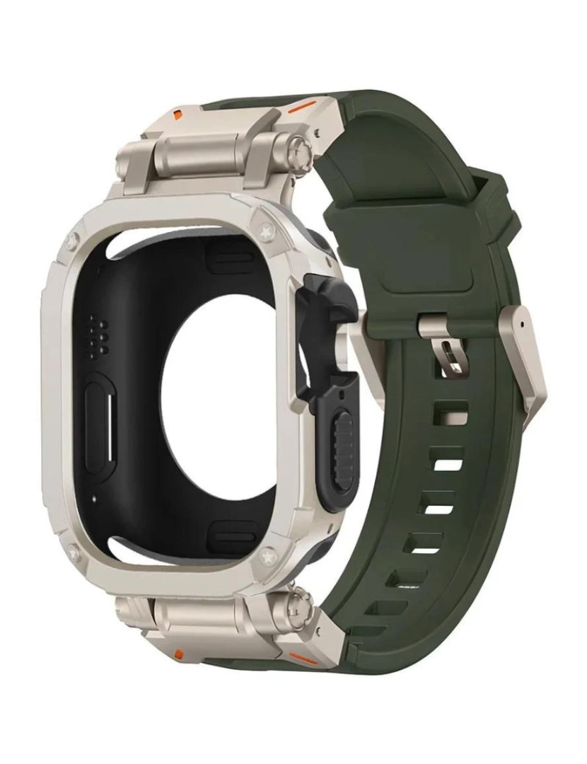 Antiimpacto! - Pack capa 360 + bracelete adventurer Apple Watch SE 44mm Verde e Titânio