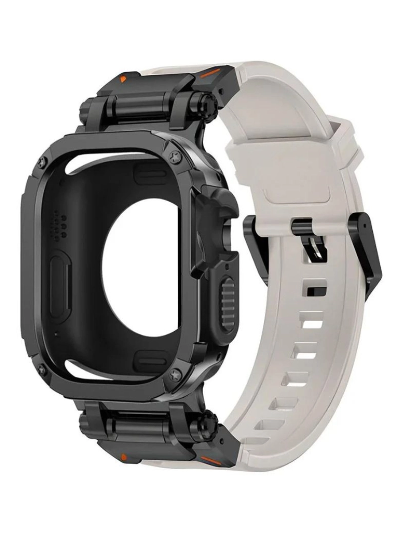 imagem de Pack capa 360 + bracelete adventurer Apple Watch SE 44mm Branco e Preto1