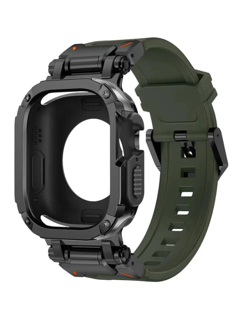 imagem de Pack capa 360 + bracelete adventurer Apple Watch SE 44mm Verde e Preto1