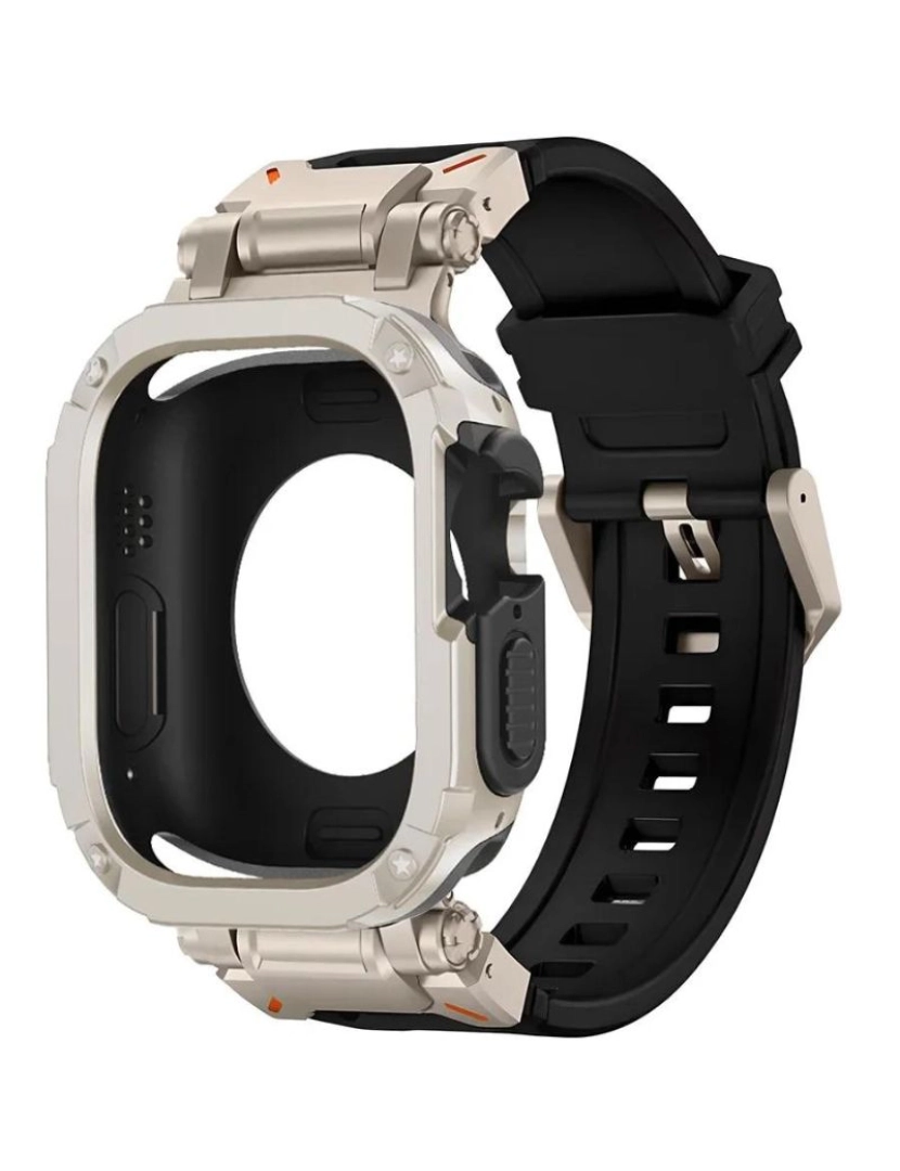 Antiimpacto! - Pack capa 360 + bracelete adventurer Apple Watch SE 44mm Preto e Titânio