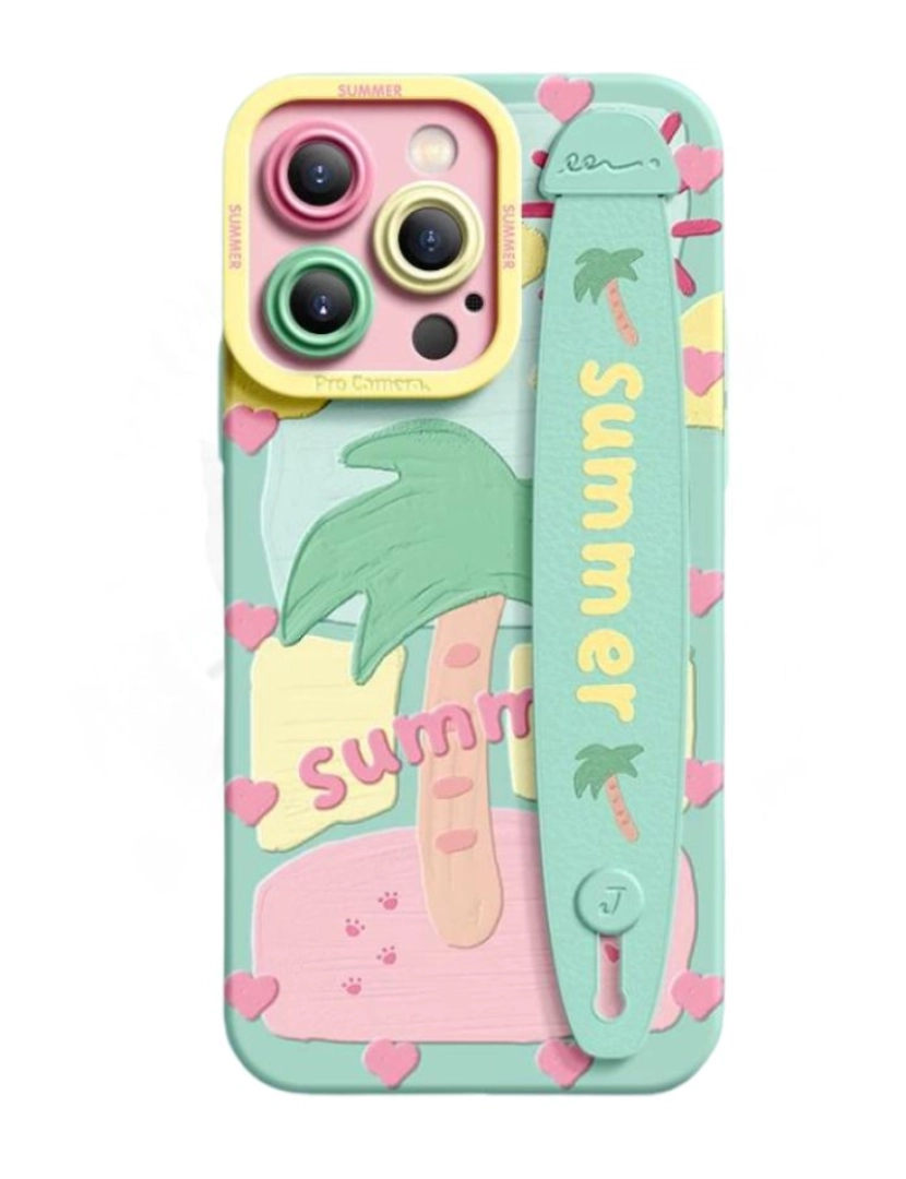 Antiimpacto! - Capa com suporte Happy Summer para Iphone 12 Pro Verde