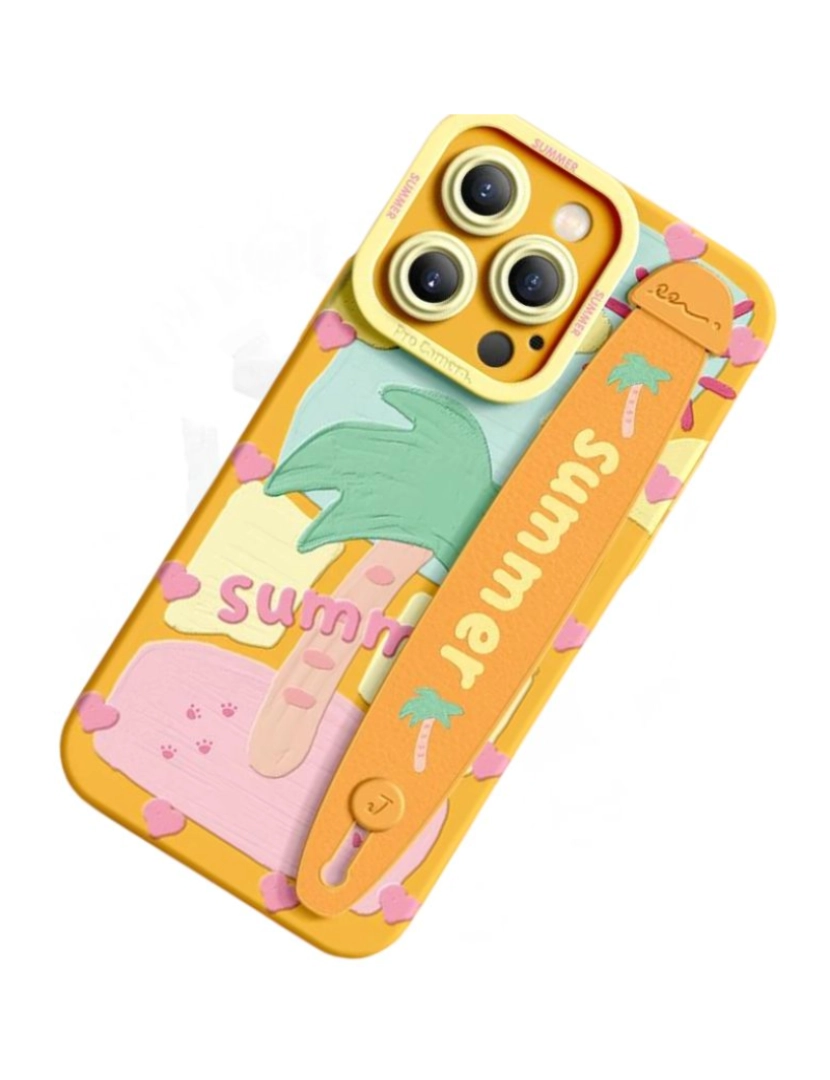 imagem de Capa com suporte Happy Summer para Iphone X Laranja2