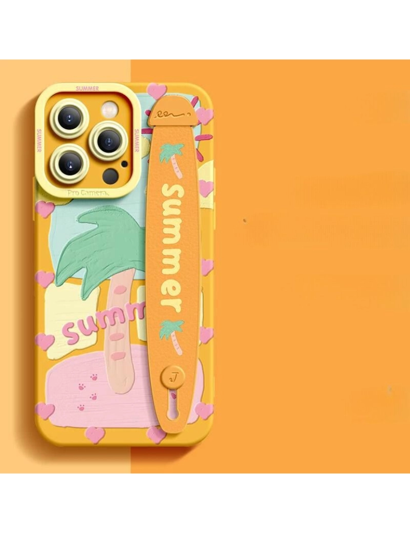 imagem de Capa com suporte Happy Summer para Iphone X Laranja3