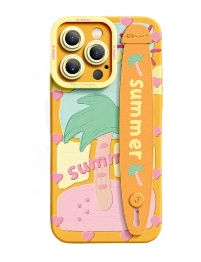 imagem de Capa com suporte Happy Summer para Iphone 11 Laranja1