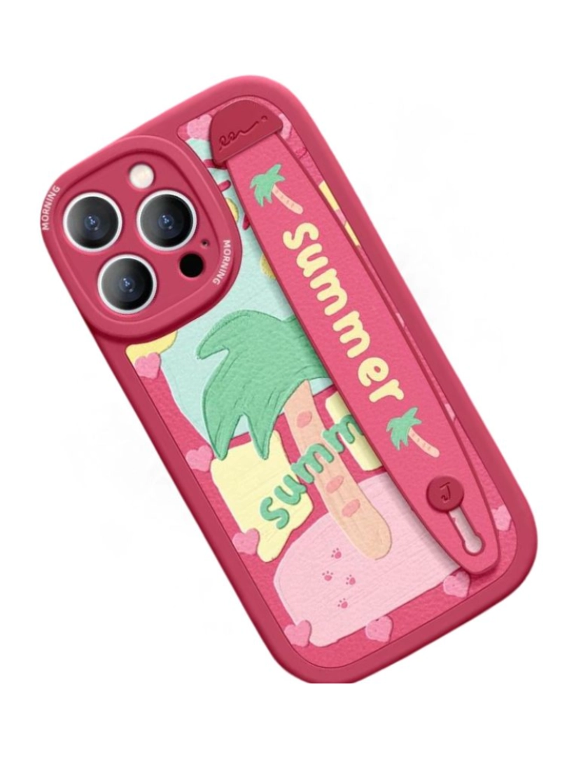 imagem de Capa com suporte Happy Summer para Iphone 12 pro Max Vermelho2