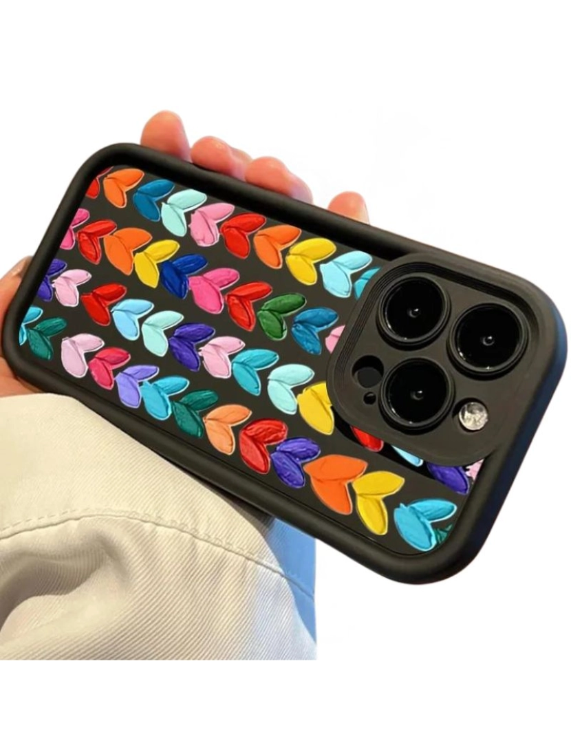 imagem de Capa Silicone pintura óleo para Iphone SE 2020 Preto2