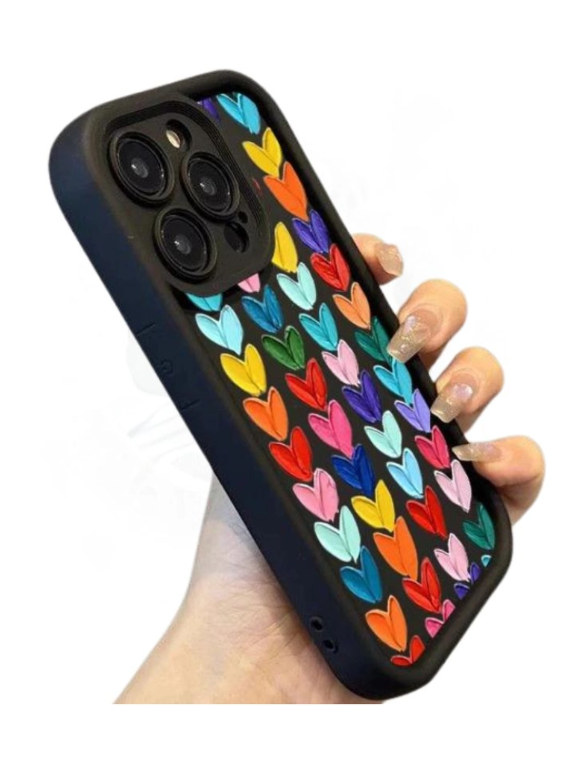 imagem de Capa Silicone pintura óleo para Iphone 7 Plus Preto3