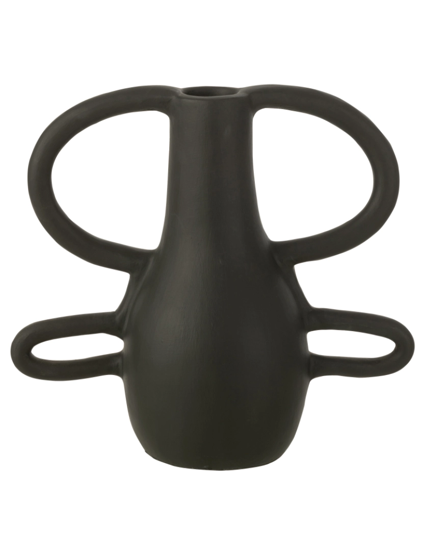 imagem de J-Line Vase 4 Poignees Terracotta Preto1