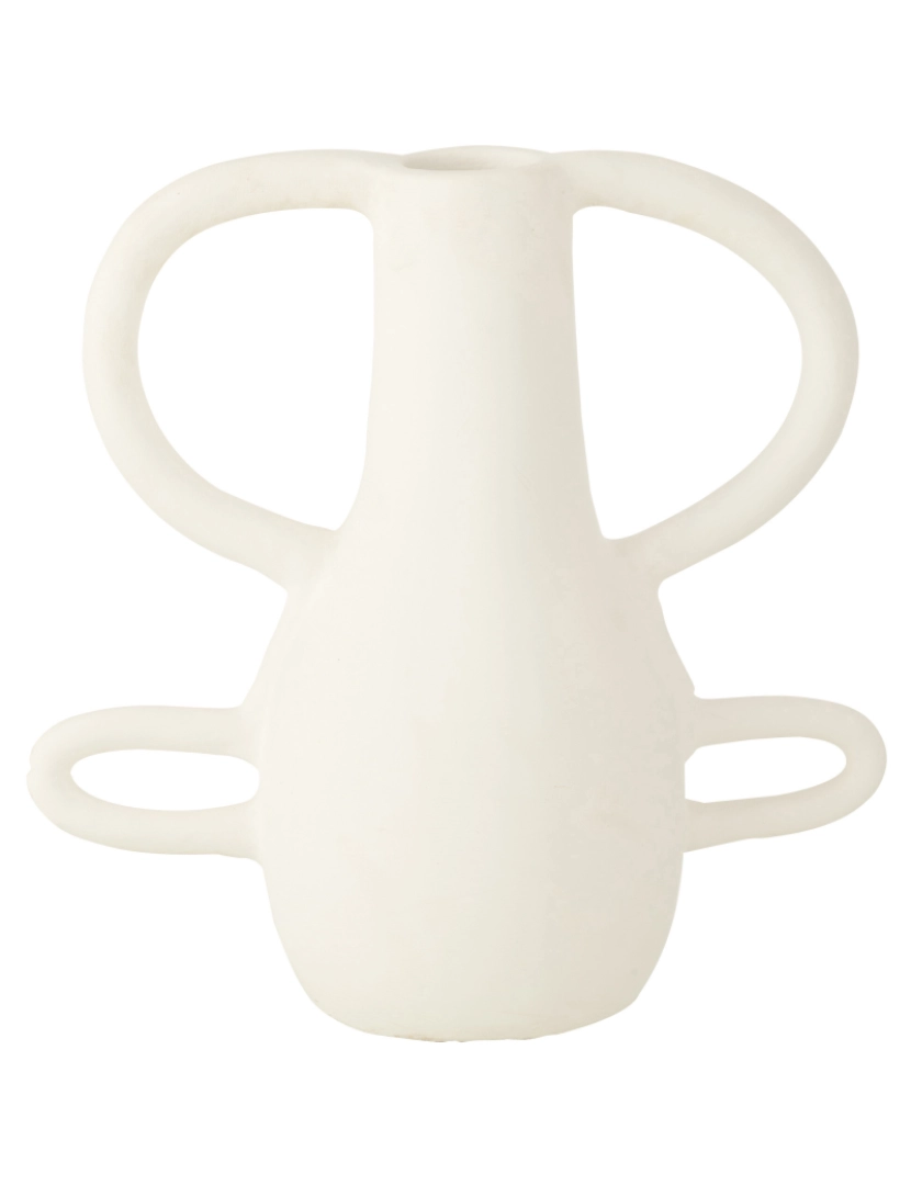 J-Line - J-Line Vase 4 Poignees Terracotta Branco