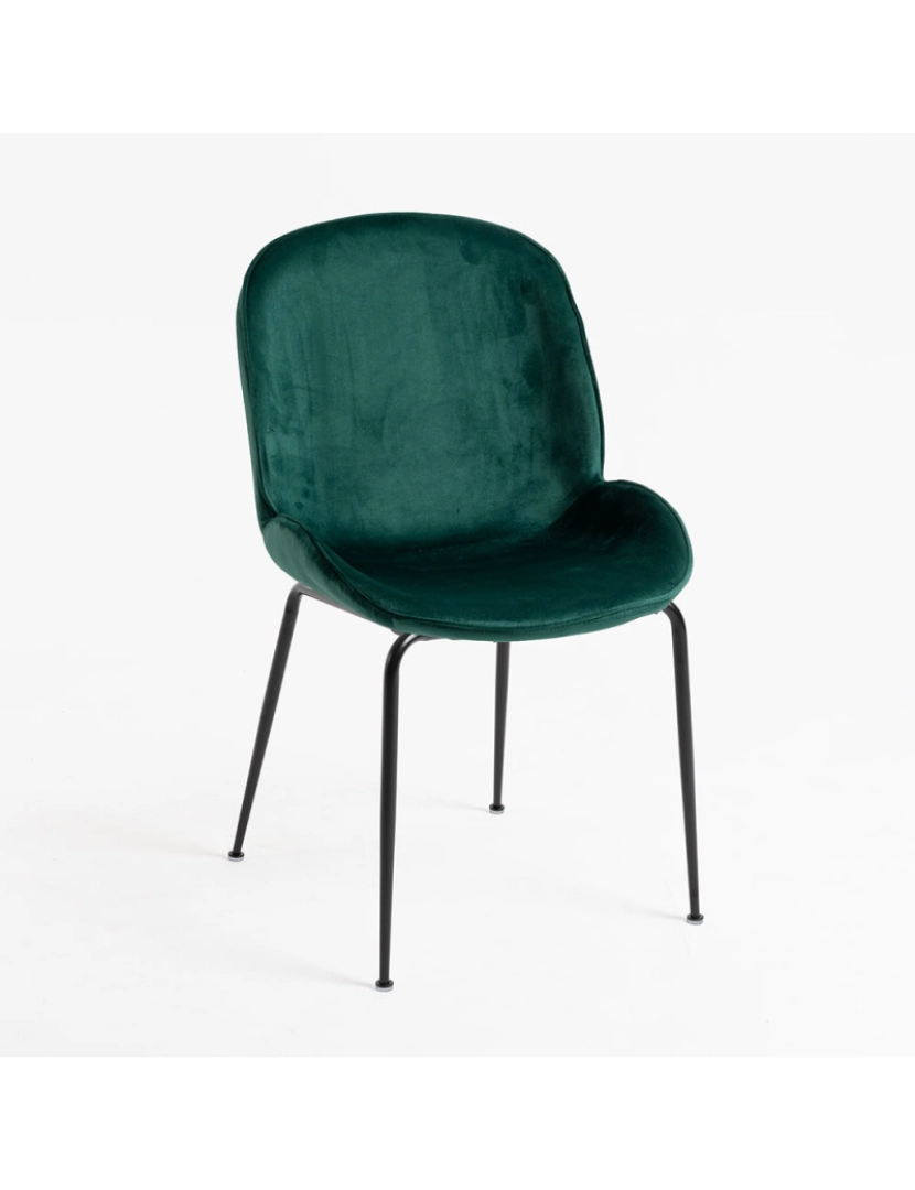 Presentes Miguel - Cadeira Bille Black Veludo - Verde