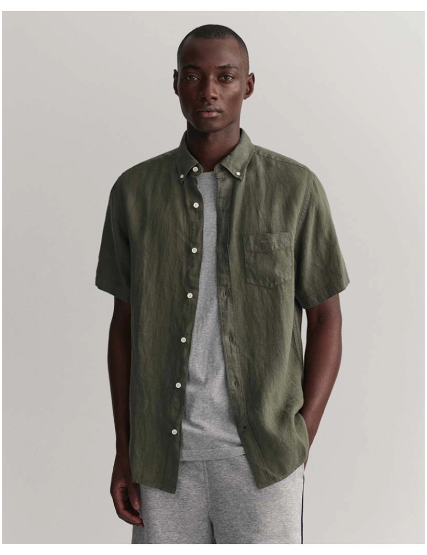 Gant - Camisa Manga Curta Homem Verde