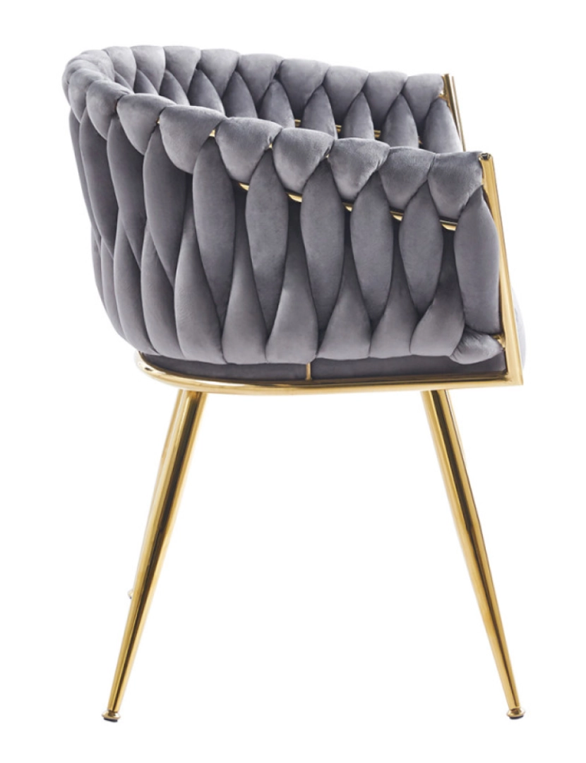 imagem de Cadeira Widny Golden Veludo - Cinza escuro2