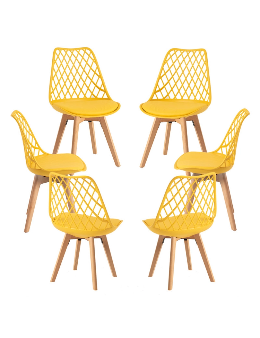Presentes Miguel - Pack 6 Cadeiras Mima - Amarelo